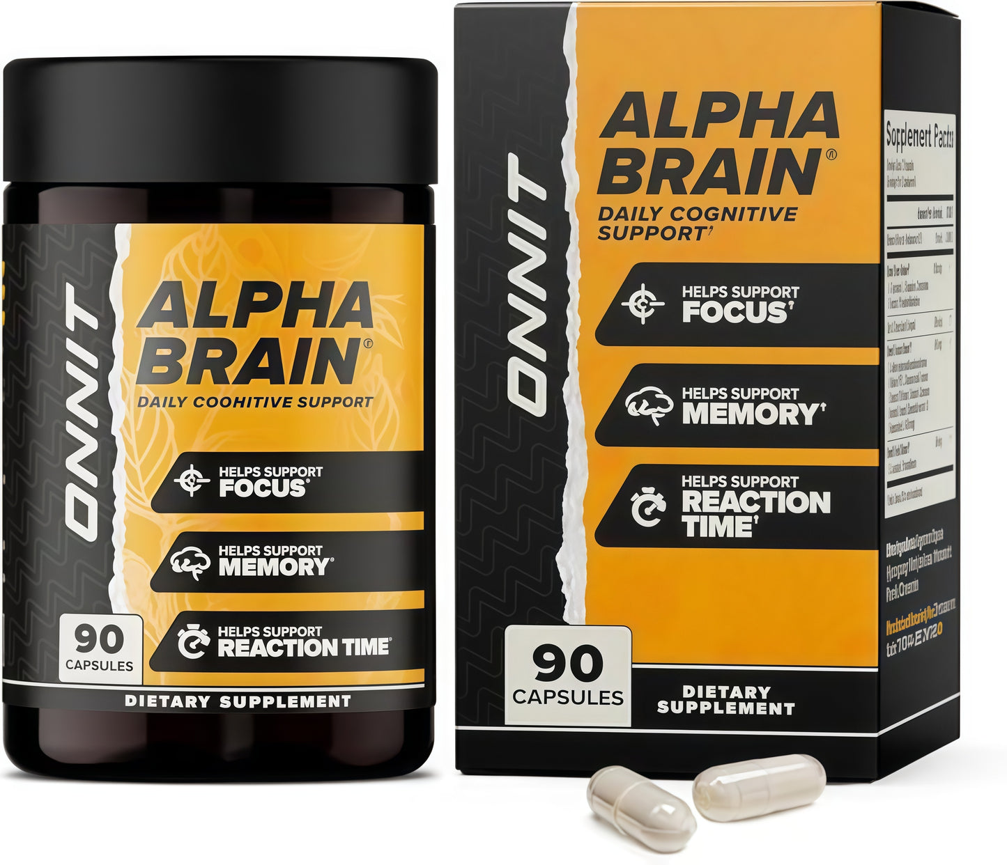 ONNIT Alpha Brain Nootropic Brain Supplement for Men & Women, IGEN™ Non-GMO Tested | Memory, Mental Clarity & Cognitive Improvement | Focus Capsules with L-Theanine, Vitamin B6 (30 Count)