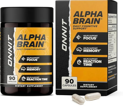 ONNIT Alpha Brain Nootropic Brain Supplement for Men & Women, IGEN™ Non-GMO Tested | Memory, Mental Clarity & Cognitive Improvement | Focus Capsules with L-Theanine, Vitamin B6 (30 Count)